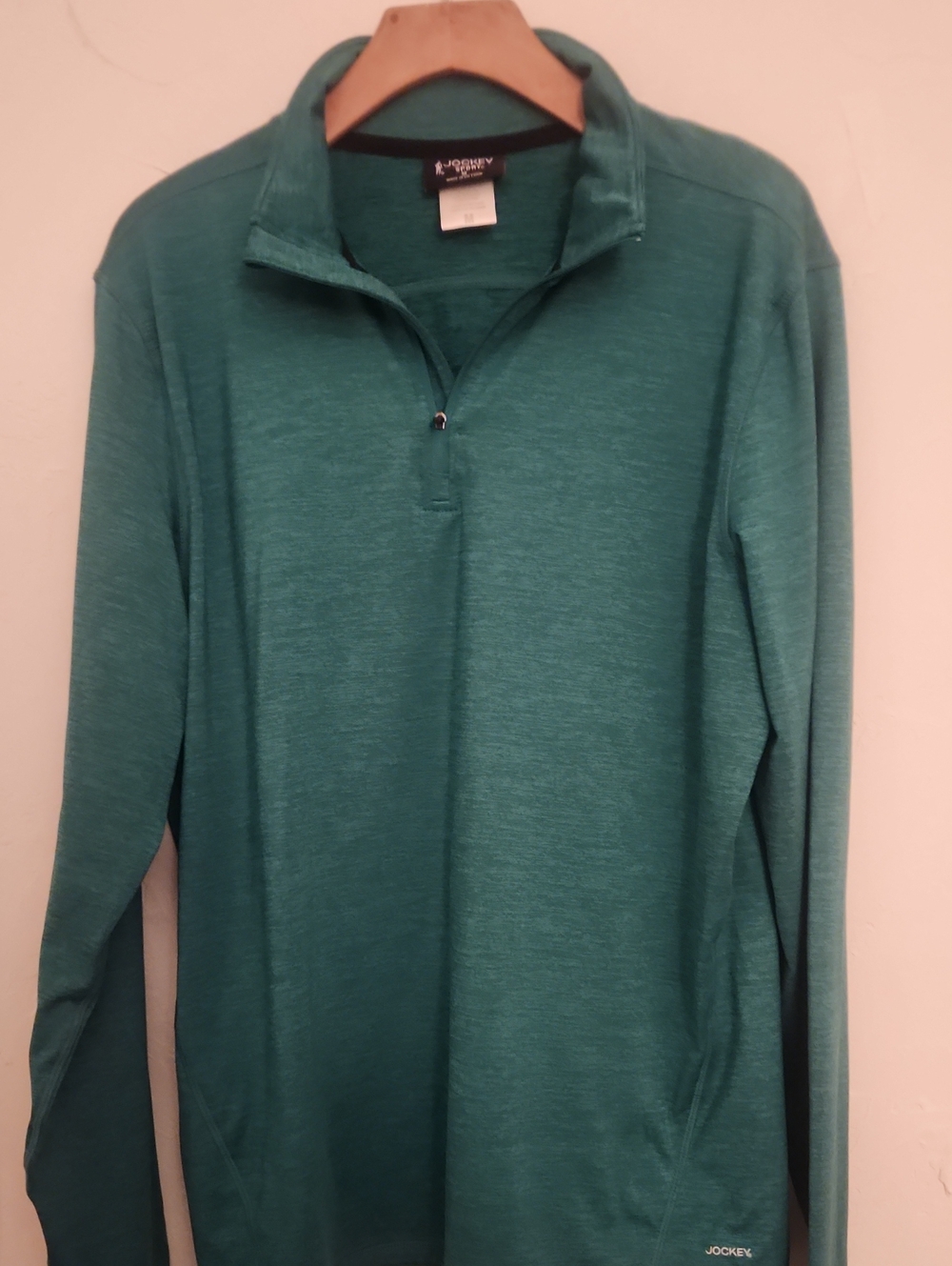 Jockey Menβs Teal Quarter-Zip Pullover